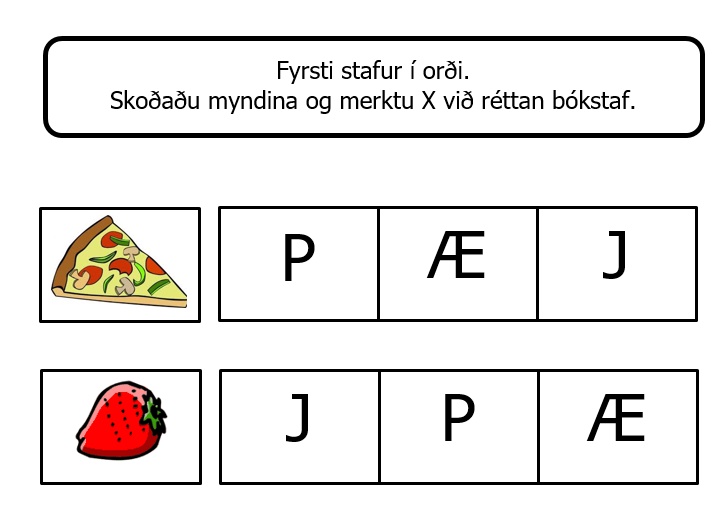 Mynd Og Stafur P Ae J 123skoli Is