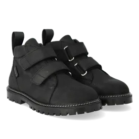 Angulus Tex leðurskór m grófum sóla  franskur lás Svartir