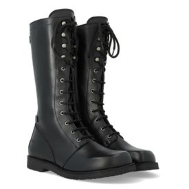 Angulus há reimuð leðurstígvél m rennilás breið Svört