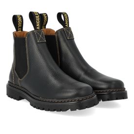 Angulus bítlaskór úr leðri logo hankar Svartir