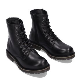 AOE Sun leðurskór reimaðir m rennilás Svartir