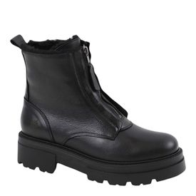 AOE BigStar leður þykkbotna kuldaskór með lás að framan Svartir