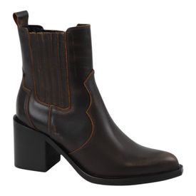 AOE Fontana leður kúreka ökklastígvél Marron brún