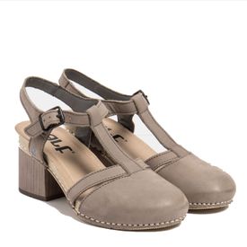 Art I Wish leður hælaskór t band Cinder gráir