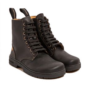 El Nat Minimalist leðurskór uppreimaðir ullarfóðraðir Svartir