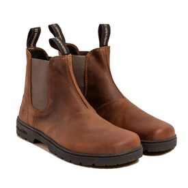 El Nat Nomad Minimalist leður ökklaskór með teygju Brúnir