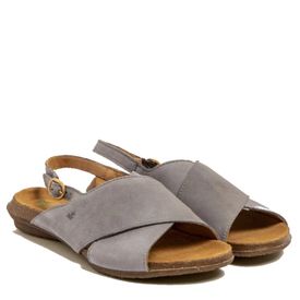 El Nat Waka sandalar krossband burstað leður Denim grábláir 