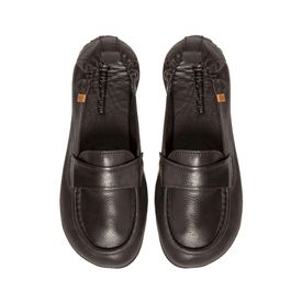 El Nat Essence Barefoot leðurmokkasínur Svartar