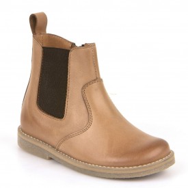 Froddo bítlaskór úr leðri með teygju á hlið Cognac brúnir