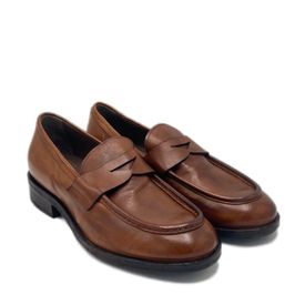 History 541 Paddy leðurmokkasínur cognac brúnar