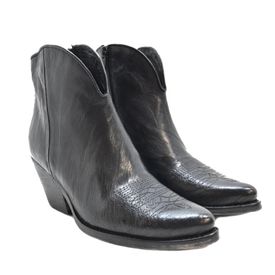 History 541 India kúrekastígvél lág Svört leður