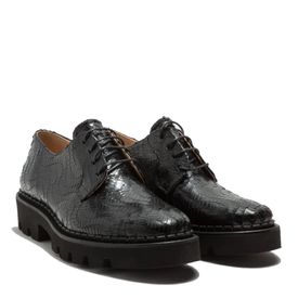 Neosens leðurskór reimaðir Fantasy Scale svartir