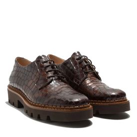 Neosens leðurskór reimaðir Fantasy brúnir Croco