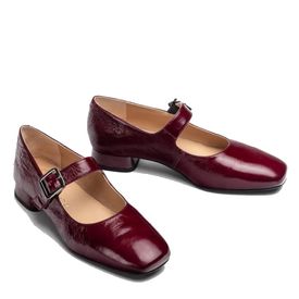 Unisa Culver leðurlakk bandaskór Dökkrauðir