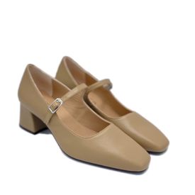 Unisa Livet hælaskór m bandi úr leðri Beige ljósir