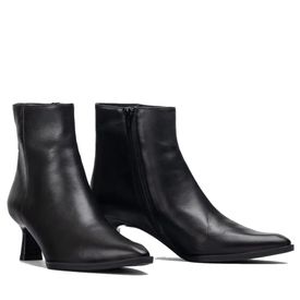 Unisa Lomas leður ökklaskór með mjóum hæl Svartir