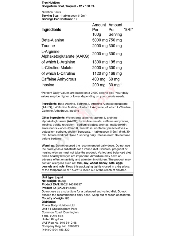 BoogieMan Shot 1 x 100 ml. HiFit