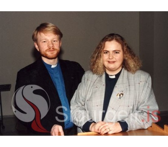 Presthjónin  Bjarni og Jóna Hrönn.