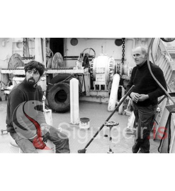 Feðgarnir Jóel og Malli á Júlíu.