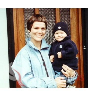 Kolbrún Hjartardóttir og sonur.