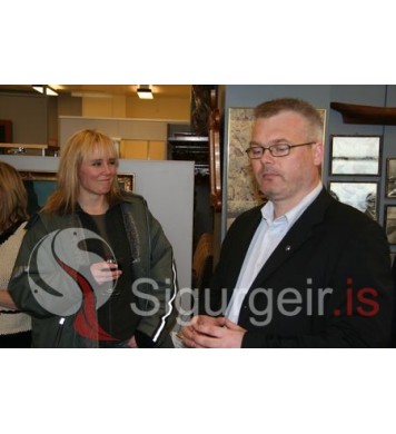 Við lok á tökum á Erninum.