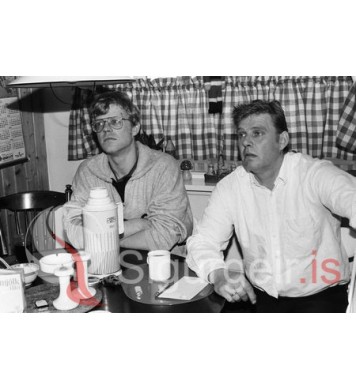 Feðgarnir Haraldur og Halli Trausta.