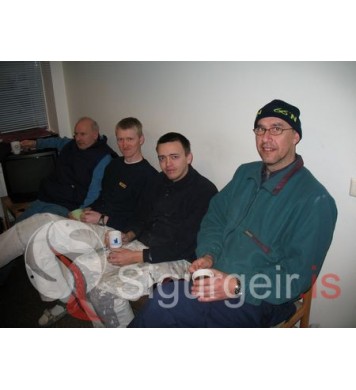 Kaffispjall á flugvellinum.