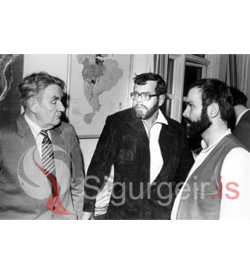 Haraldur Guðnason ásamt Páli og Gísla Helgasonum.