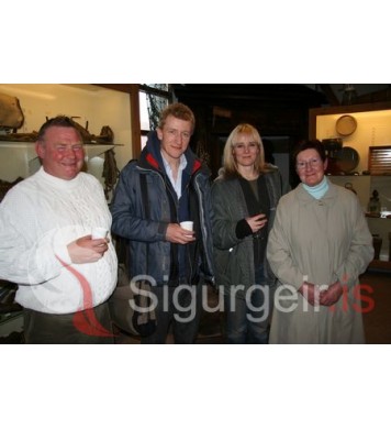 Við lok á tökum á Erninum.