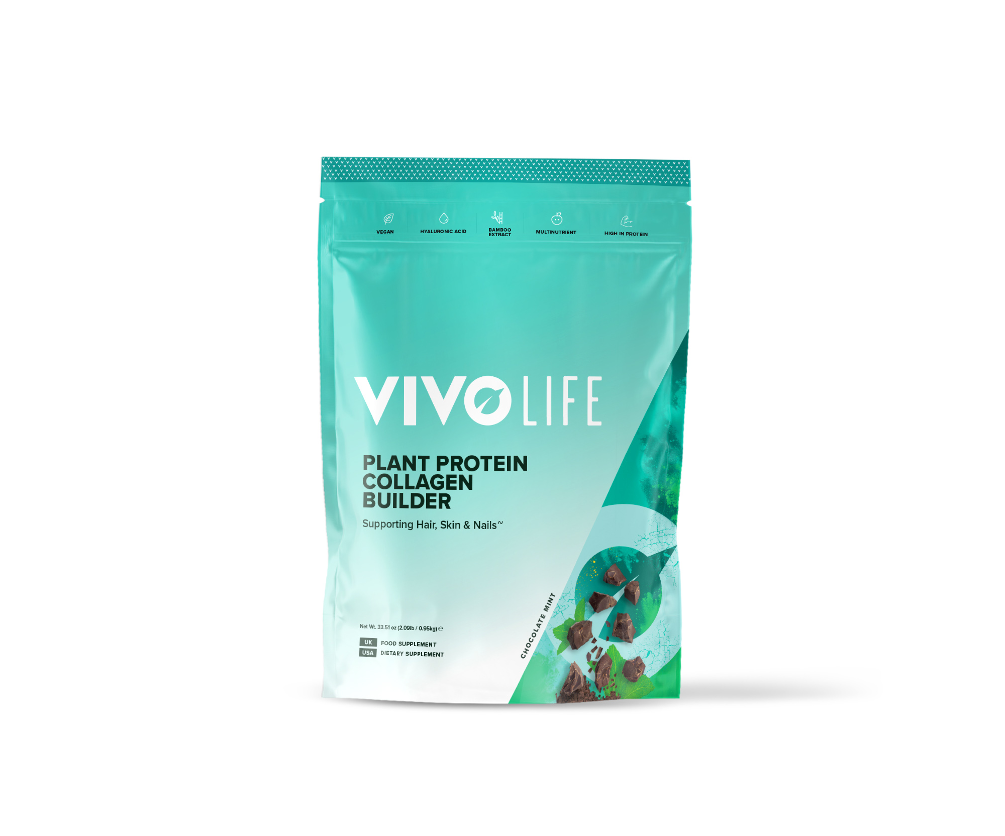 VIVO LIFE Plant Builder Collagen Builder Choco Mint 950g Yogi VIVO LIFE Plant Builder Collagen Builder Choco Mint 950g Yogi