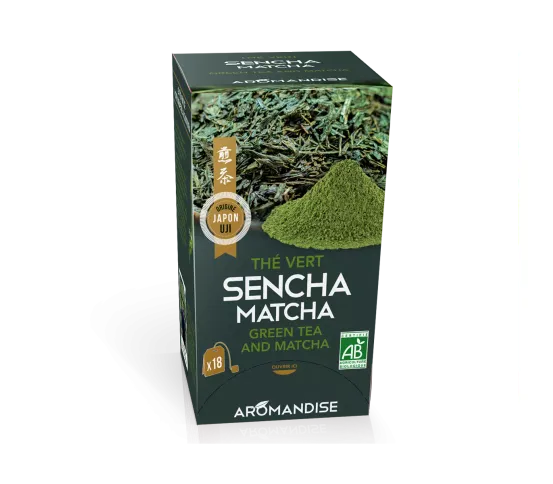 Lífrænir Matcha / Sencha tepokar 18 stk.  